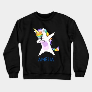 Personalized Unisex Youth Tshirt Dabbing Unicorn Crewneck Sweatshirt